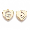 Brass Micro Pave Clear Cubic Zirconia Charms KK-N231-234G-NF-2