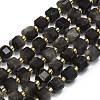 Natural Sliver Obsidian Beads Strands G-I376-D38-01-1