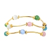 6Pcs 6 Colors Cat Eye Round Beads Multi-strand Bracelets for Women BJEW-JB12338-6