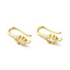 Brass Micro Pave Clear Cubic Zirconia Earring Hooks ZIRC-R112-05G-1