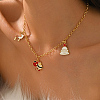 Brass Enamel Christmas Tree Santa Claus Reindeer Pendant Bib Necklaces for Women SB7125-1