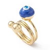 Enamel Round with Evil Eye Finger Rings RJEW-A014-01G-M-2