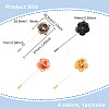 Fingerinspire 4Pcs 4 Colors Alloy Flower Lapel Pins JEWB-FG0001-07-2