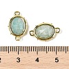 Natural Amazonite Faceted Oval Connector Charms G-I382-04G-06-3