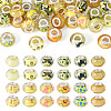 30Pcs Printed Transparent Resin European Beads RESI-TADJ0001-03B-1