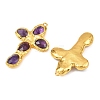 Natural Amethyst Faceted Big Pendants KK-H516-27G-02-2