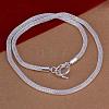 Popular Silver Color Plated Brass Mesh Chain Necklaces For Men NJEW-BB12706-1