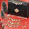 4Pcs 4 Styles Alloy Rhinestone with Acrylic Pearl Bead Charm Cable Chain Bag Decorative Chains HJEW-FS00060-02-5