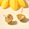 Brass Half Round Stud Earrings EJEW-Z083-01G-3