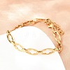 304 Stainless Steel Cross Link Chain Bracelet & Necklace Jewelry Sets SJEW-L199-07G-3