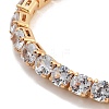 Brass Pave Clear Cubic Zirconia Flat Round Box Chain Slider Bracelets BJEW-YWC0002-12B-G-2