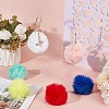 12Pcs Handmade Faux Rabbit Fur Pom Pom Ball Covered Pendants WOVE-SC0001-06E-3