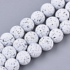 Spray Painted Natural Lava Rock Beads Strands G-N0324-B-M-2
