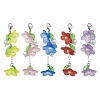 5Pcs 5 Colors Transparent Acrylic Flower Pendant Decorations HJEW-JM01778-S-1