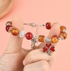 Alloy Enamel Clover & Leaf & Bowknot Charm Bracelets BJEW-YW00008-4