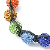 Handmade Polymer Clay Rhinestone Beads Braided Bead Bracelets BJEW-TA00320-2