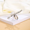 Octopus Brass & Acrylic & Plastic Pearl Finger Rings for Women FS-WGF8E69-01-3