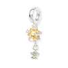 Brass Pave Gold Cubic Zirconia European Dangle Charms KK-K407-37S-01-1