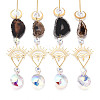 Brass & Crystal Suncatchers HJEW-G018-04A-G-5