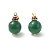 Natural Green Onyx Agate(Dyed & Heated) Round Pendants KK-L237-019G-1