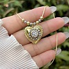 Religion Brass Heart with Letter Fe Pendant Necklaces for Women WG01AF5-04-1