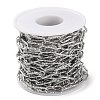 Tarnish Resistant 304 Stainless Steel Textured Paperclip Chains CHS-G027-04P-3