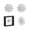 1-Hole Brass Micro Pave Clear Cubic Zirconia Shank Buttons BUTT-WH0020-57-1