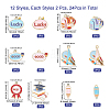 CHGCRAFT 24Pcs 12 Style School Supplies Theme Alloy Enamel Pendants ENAM-CA0001-38-2