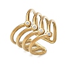 Multi Layer 304 Stainless Steel Micro Pave Cubic Zirconia Cuff Open Rings for Women CU-CBAD24F-03G-2