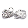 Brass Micro Pave Colorful Cubic Zirconia Charms KK-P192-06-4