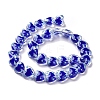 Glass Heart Beads GLAA-D005-01G-4