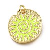 Real 18K Gold Plated Brass Enamel Pendants KK-A150-07G-B-RS-1