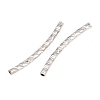 Brass Texture Curved Tube Beads KK-H250-01B-P-2