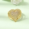 Brass Micro Pave Cubic Zirconia Cuff Open Rings for Women RJEW-F216-01A-G-1
