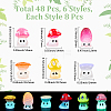 48Pcs 6 Styles Opaque Resin Cabochons RESI-CN0001-02-2