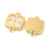 Natural Shell Flower Connector Charms KK-P275-03G-2