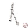 Anti-Tarnish Rhodium Plated 925 Sterling Silver Curb Chain Extender STER-G039-03D-P-1