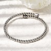 304 Stainless Steel Round Beaded Bangles for Women BJEW-D436-01P-2