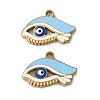 Evil Eye Themes 304 Stainless Steel Enamel Pendants STAS-B100-02G-04-1