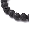 Natural Lava Rock Round Beads Stretch Bracelets for Men Women BJEW-JB11748-5