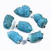 Rough Raw Electroplate Natural Druzy Agate Pendants G-S359-274A-1