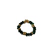 925 Sterling Silver with Synthetic Malachite Rondelle Beaded Finger Rings WGCF38E-04-2