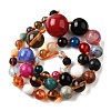 Natural Mixed Stone & Glass Round Beads Strands G-C188-01-2