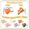 12Pcs 6 Colors Iron Alligator Hair Clips PHAR-HY0001-08-2