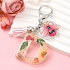 Resin & Acrylic & Faux Suede Tassel Keychain KEYC-YW00125-04-1