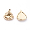 Brass Micro Pave Cubic Zirconia Pendants ZIRC-G156-02G-2