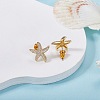 1 Pair Starfish Brass Micro Pave Clear Cubic Zirconia Studs Earrings EJEW-SZ0002-08G-5