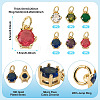 6Pcs 6 Colors Brass Pave Cubic Zirconia Pendants KK-TA0002-15-4