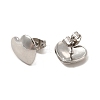 304 Stainless Steel Heart Stud Earrings for Women EJEW-I281-07P-2