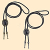2Pcs 2 Colors PU Leather Lariat Necklace NJEW-GF0001-15-6